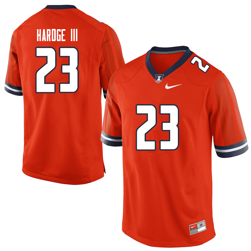 Men #23 Ron Hardge III Illinois Fighting Illini College Football Jerseys Sale-Orange
